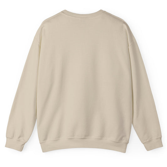 Back view of sand color unisex sweatshirt with no graphic