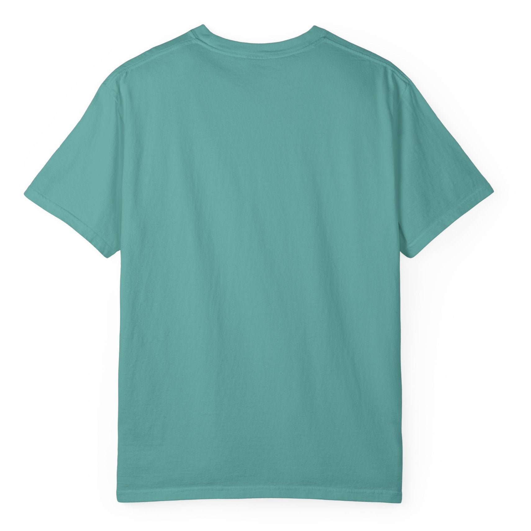Back of seafoam short sleeve shirt 