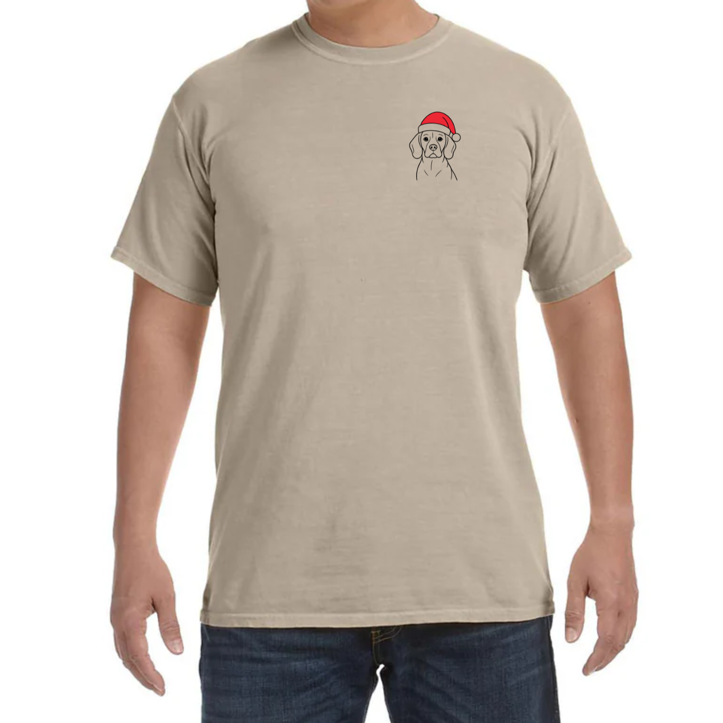 Santa Beagle Short Sleeve T-Shirt