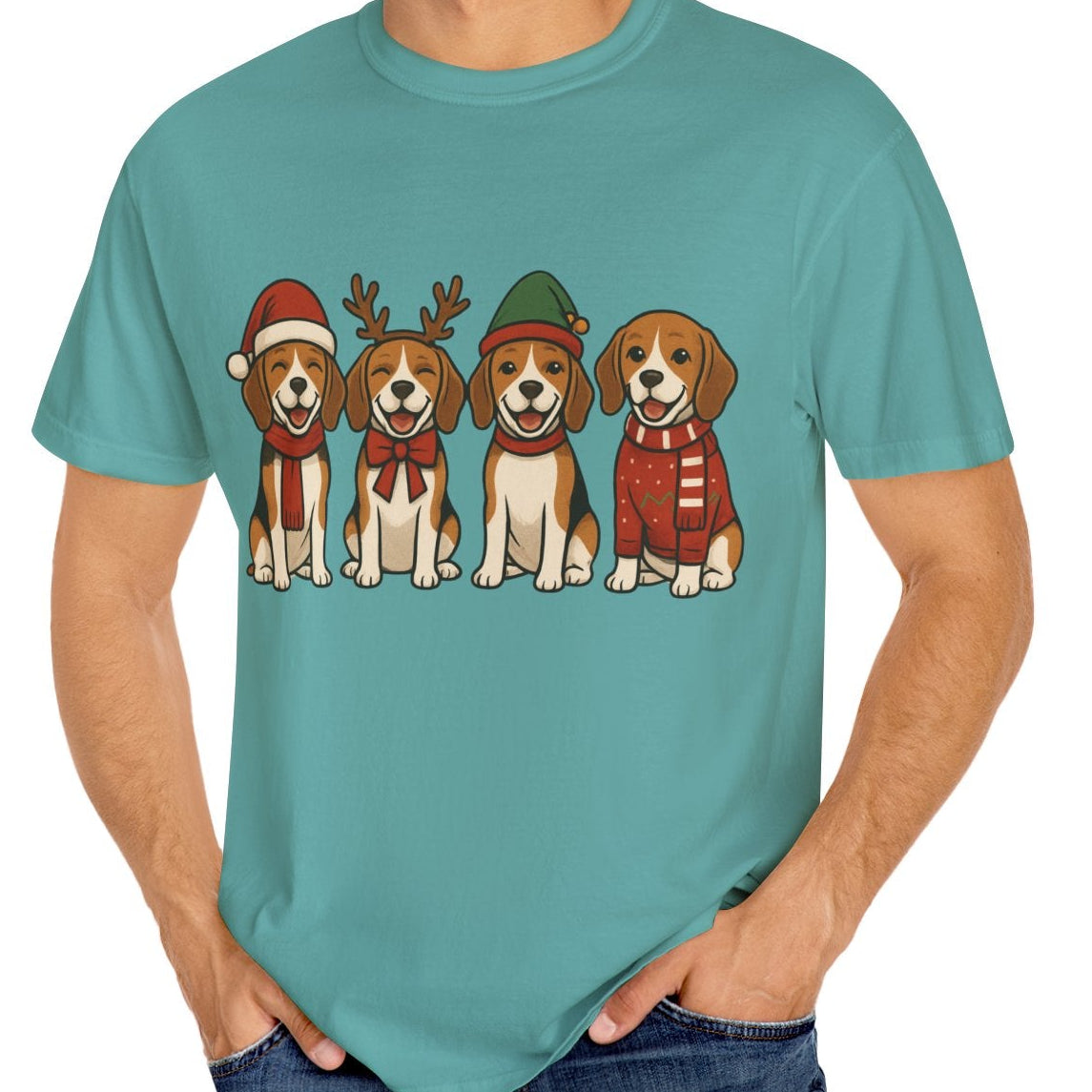 Holiday Beagle Short Sleeve T-Shirt